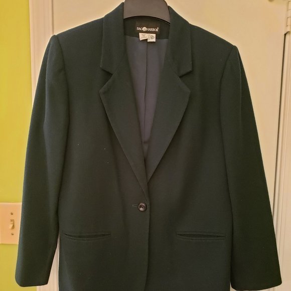 Sag Harbor Wool Blazer - Forest Green - Picture 1 of 5